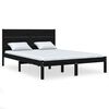 vidaXL Bedframe massief hout zwart 120x190 cm