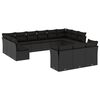 vidaXL 13-delige Loungeset met kussens poly rattan zwart