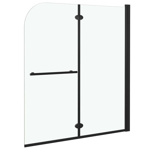 vidaXL Douchewand inklapbaar 2 panelen 120x140 cm ESG zwart