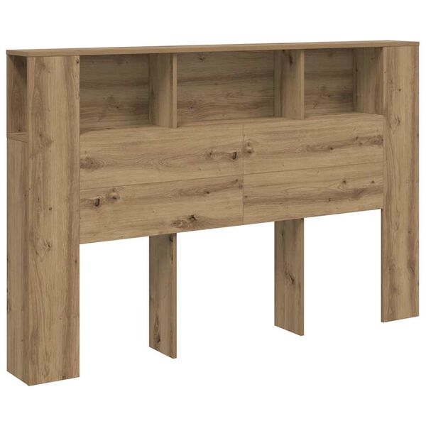 vidaXL Hoofdbordkast Artisan Eiken 160x18,5x103,5 cm Bewerkt Hout