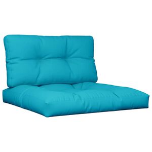 vidaXL Palletkussens 2 st stof turquoise