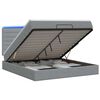 vidaXL Ottoman Bed met Matrassen en LED Lichtgrijs 160 x 200 cm Stof
