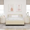 vidaXL Boxspringbed met matras met matras Cr&egrave;me 140 x 190 cm Stof