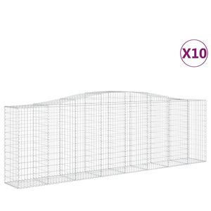 vidaXL Schanskorven 10 st gewelfd 400x50x120/140 cm ijzer