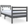 vidaXL Bedframe massief hout grijs 75x190 cm
