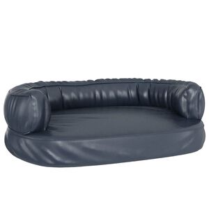 vidaXL Hondenmand ergonomisch schuim 75x53 cm kunstleer donkerblauw