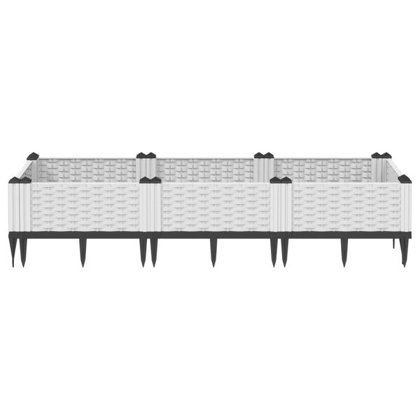 vidaXL Plantenbak met pinnen 125x40x28,5 cm polypropeen wit