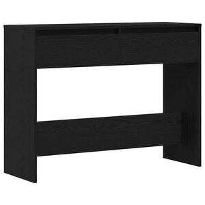 vidaXL Wandtafel met lade Zwart Eiken 100 x 35 x 76,5 cm Bewerkt hout