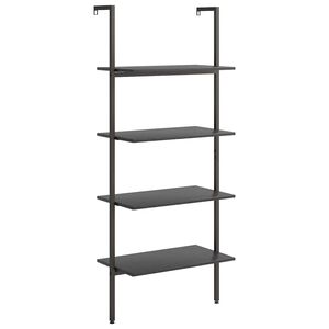 vidaXL Ladderrek met 4 schappen 64x35x152,5 cm zwart