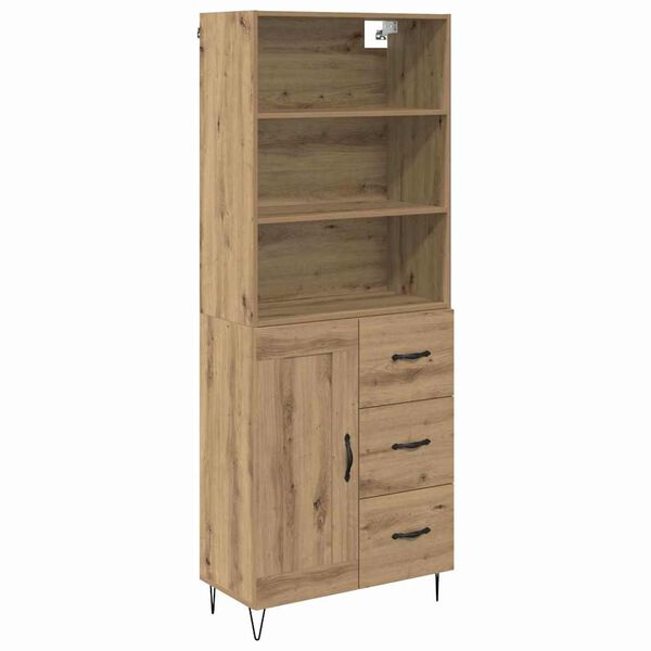 vidaXL Hoge kast met lade 2 pcs Artisan Eiken Bewerkt hout