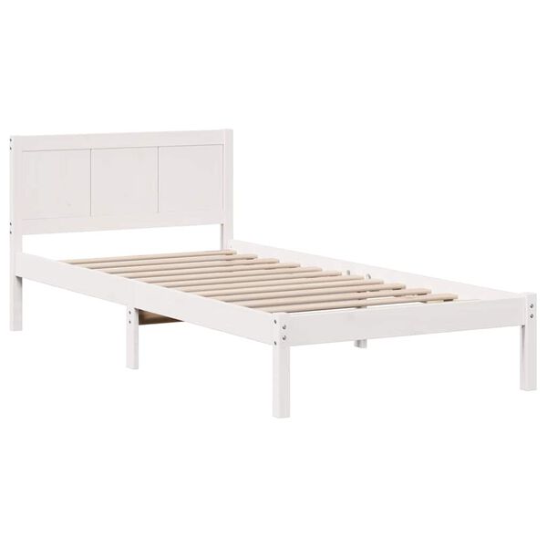 vidaXL Bedframe Wit 80 x 200 cm Massief grenenhout