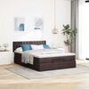 vidaXL Ottoman bed met matras 140x200cm stof donkerbruin