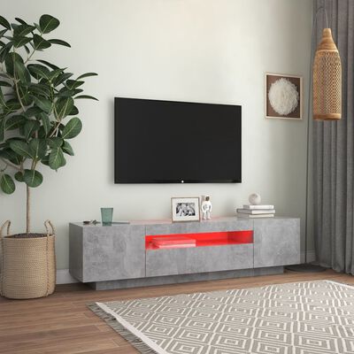 vidaXL Tv-meubel met LED-verlichting 160x35x40 cm betongrijs