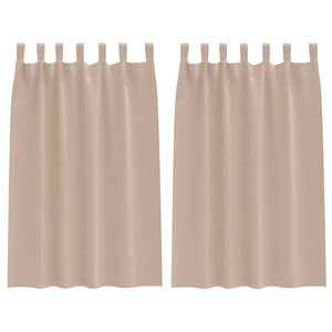 vidaXL Zwart-out Gordijnen met Ringen 2 st Taupe 175 x 140 cm