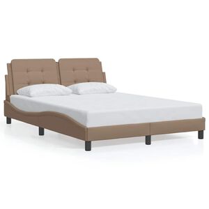 vidaXL Bedframe zonder matras "Zadar" kunstleer cappucinnokleurig 140x190 cm