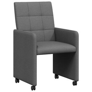 vidaXL Eetkamerstoelen met Wieltjes 2 st Stof Donkergrijs