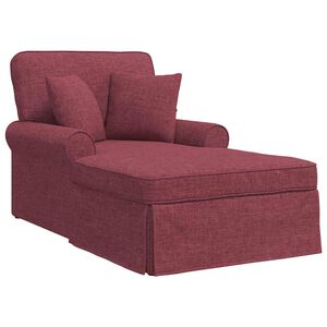 vidaXL Chaise Lounge met Rok 3 st Wijnrood Stof 91 x 157 x 91 cm