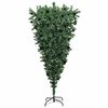 vidaXL Ondersteboven Kunstkerstboom met Ballenset Groen 210 cm PVC