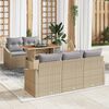 vidaXL Tuin Sofa Set met opslag 6 pcs Beige Poly riet