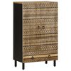 vidaXL Hoge kast 60x33,5x100 cm massief ruw mangohout