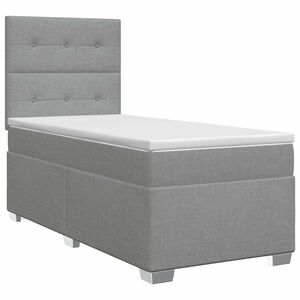 vidaXL Boxspringbed met matras Lichtgrijs 80 x 200 cm Stof