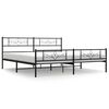 vidaXL Bedframe met hoofd- en voeteneinde metaal zwart 183x213 cm