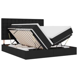 vidaXL LED Opslagbed met Matras Zwart 180 x 200 cm Stof