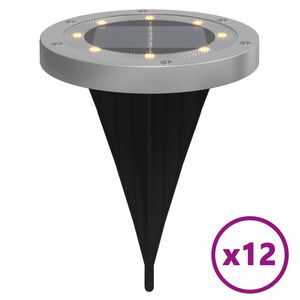 vidaXL Grondlampen 12 st solar met grondpennen warmwit