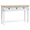 vidaXL Bijzettafel Corona Wit 114 x 34,5 x 73 cm Massief grenenhout