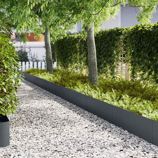 vidaXL Tuinrand 50 pcs Antraciet 100 x 0.05 x 20 cm Koudgewalst staal