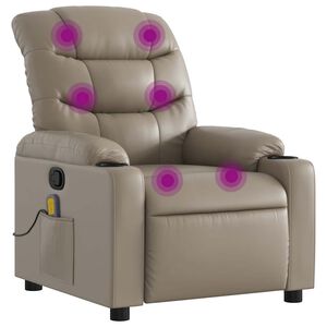vidaXL Massagestoel verstelbaar kunstleer cappuccinokleurig