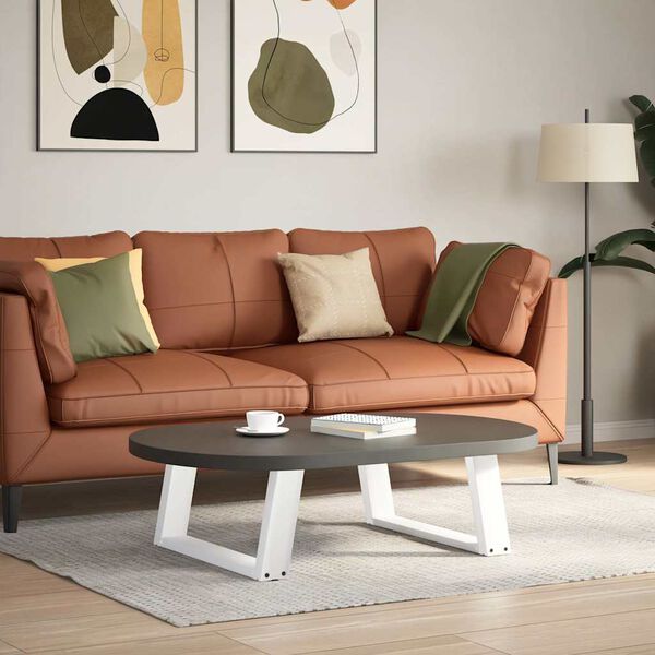 vidaXL Salontafelpoten 2 st U-vormig 60x(30-31) cm staal wit