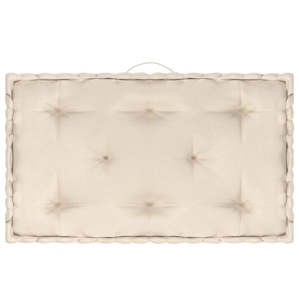 vidaXL Palletvloerkussens 7 st katoen beige