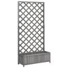 vidaXL Plantenbak met latwerk 90x35x180 cm massief vurenhout grijs