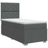 vidaXL Boxspringbed met matras met hoofdeinde Donkergrijs Enkel Stof