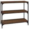 vidaXL Boekenkast 80x33x70,5 cm bewerkt hout en staal bruin eikenkleur