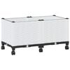 vidaXL Tuinschaal met wielen Wit 80 x 40 x 48 cm PP