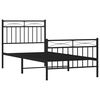 vidaXL Bedframe met hoofd- en voeteneinde metaal zwart 90x190 cm