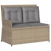 vidaXL 4-delige Loungeset met kussens poly rattan beige