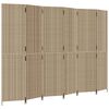 vidaXL Kamerscherm 6 panelen poly rattan beige