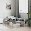 vidaXL Bedframe met hoofd- en voeteneinde metaal wit 80x200 cm