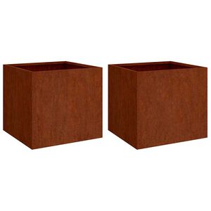vidaXL Plantenbakken 2 st 49x47x46 cm cortenstaal
