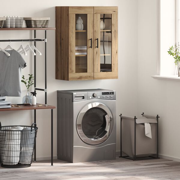 vidaXL Dressoir Artisan Eiken 69,5 x 34 x 90 cm Bewerkt hout