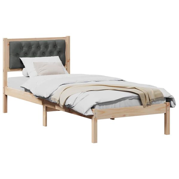 vidaXL Bedframe Donkergrijs 80 x 200 cm Massief grenenhout