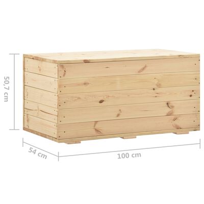 vidaXL Opbergbox 100x54x50,7 massief grenenhout online kopen | vidaXL.be