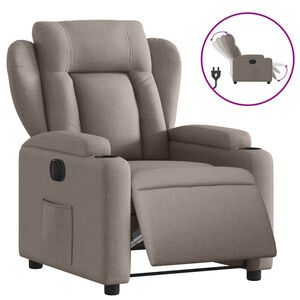 vidaXL Fauteuil verstelbaar elektrisch stof taupe