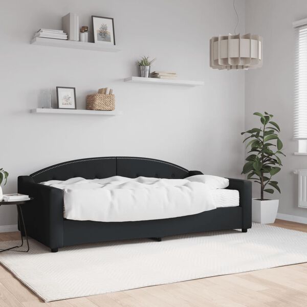 vidaXL Slaapbank met matras 90x190 cm stof zwart