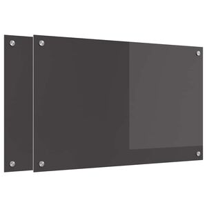 vidaXL Keukenachterwand 2 pcs Donkergrijs 80 x 50 cm gehard glas