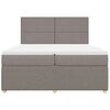vidaXL Boxspring met matras stof taupe 200x200 cm