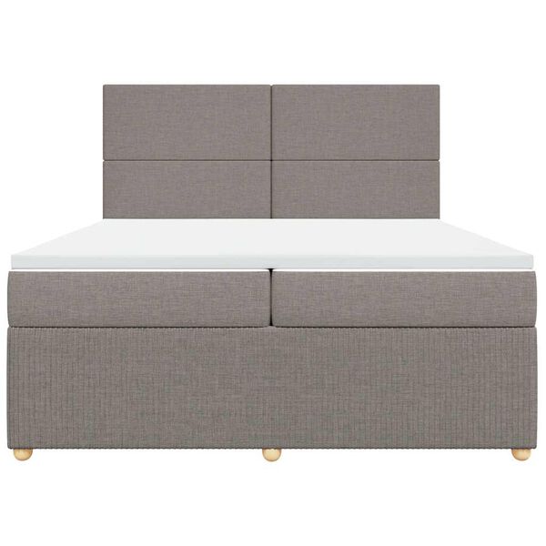 vidaXL Boxspring met matras stof taupe 200x200 cm